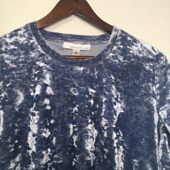 Fourteenth Place Blue  Crushed Velvet Tunic Shirt - Picture 8 of 15